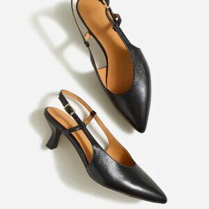 NWT Madewell Debbie Slingback Pump in Black Patent Leather